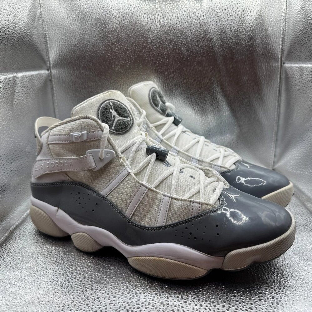Size‎ 12 Nike Air Jordan 6 Rings Cool Gray White Mens Patent Leather 322992-121